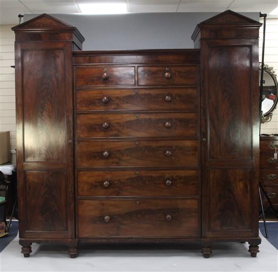 A Victorian mahogany Beaconsfield wardrobe, W.7ft 8in.